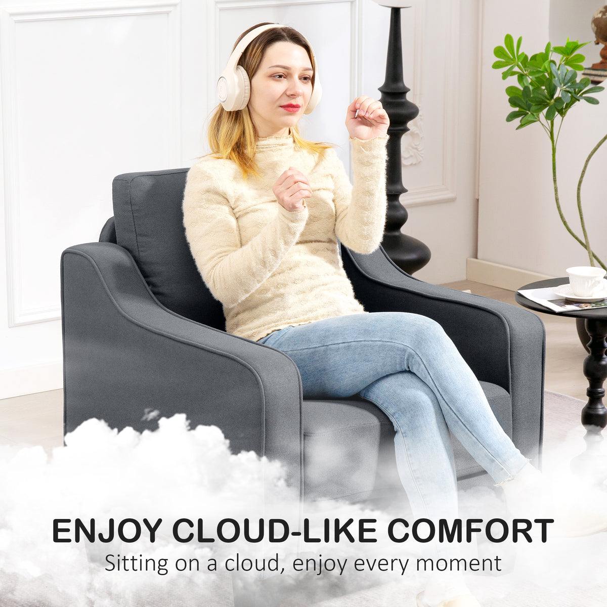 Fauteuil d'accent moderne en lin