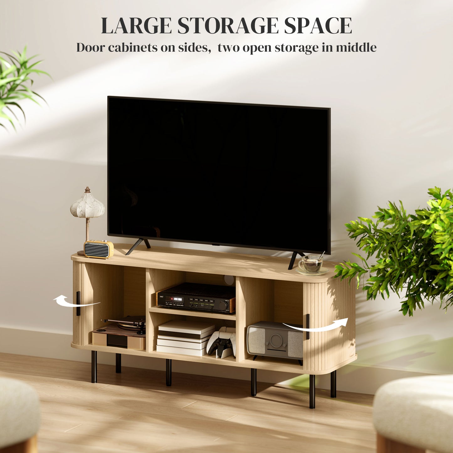 Meuble TV avec rangement pour télé jusqu'à 55 po