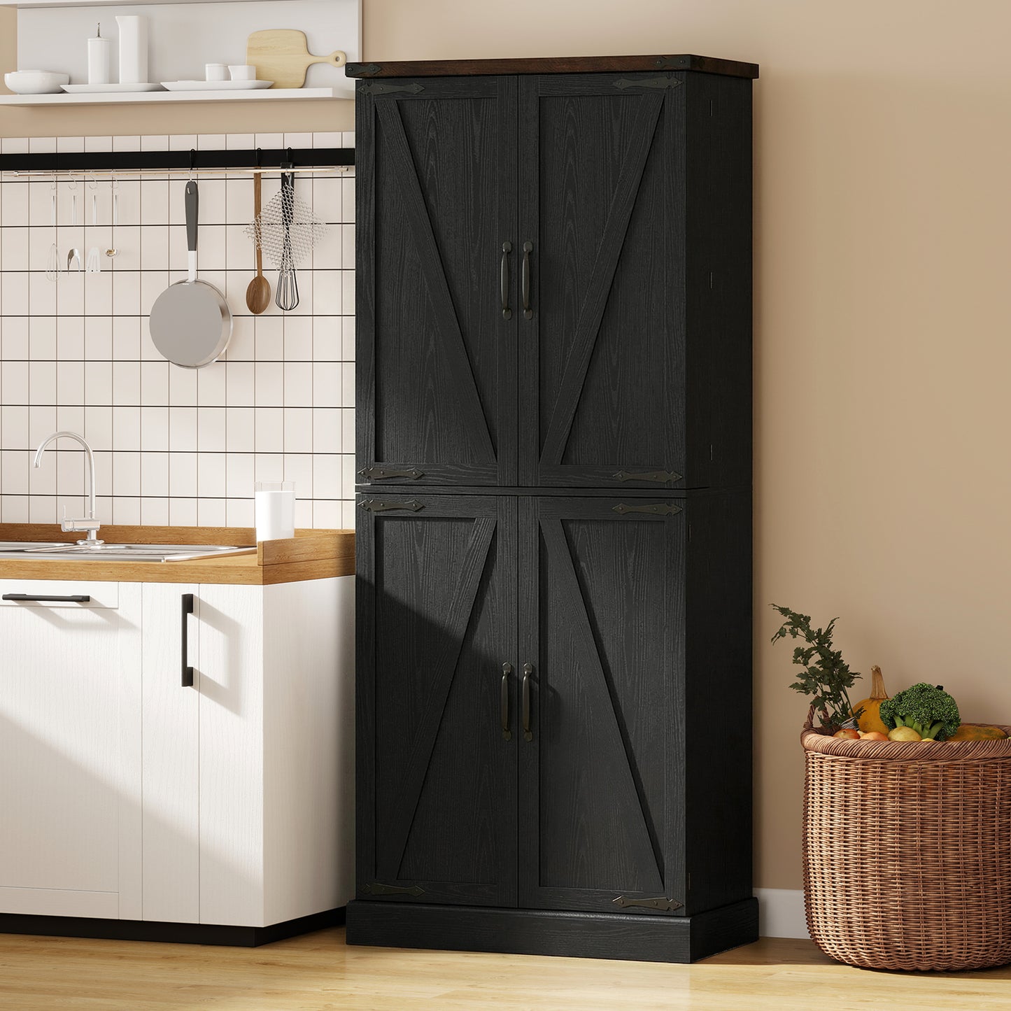 Armoire-garde-manger style fermette 183 cm