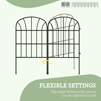 Clôture décorative de jardin 8 panneaux grille métal