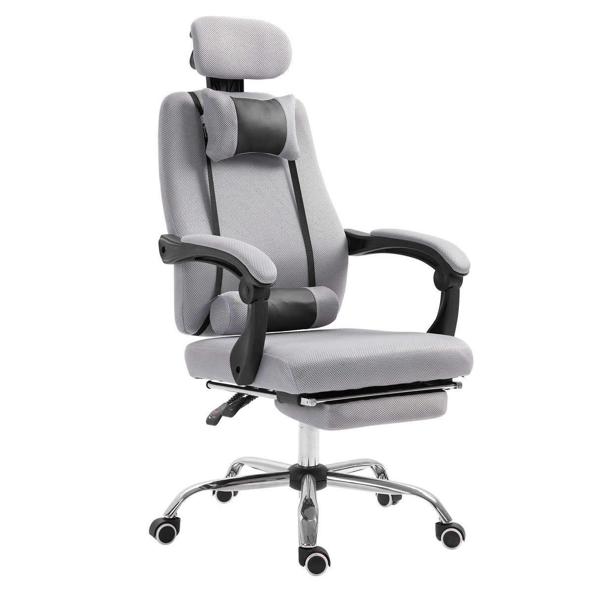 Chaise de bureau ergonomique dossier haut avec repose-pieds