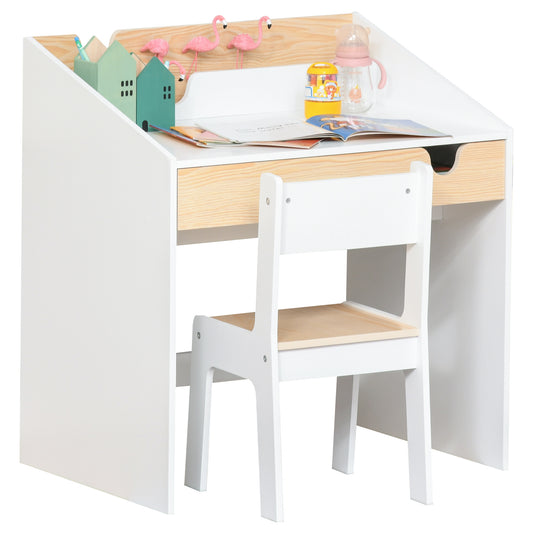 Bureau d'étude pour enfants avec rangement et chaise — Lot de 2