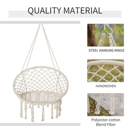 Chaise hamac suspendue bohème avec franges