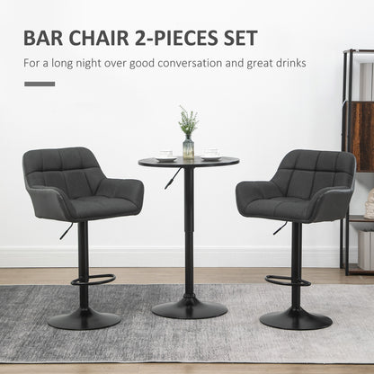 Ensemble 2 tabourets de bar pivotants ajustables