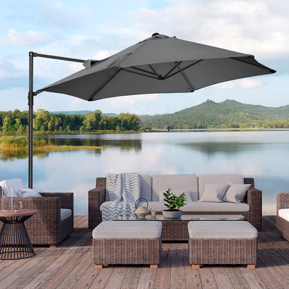 Parasol déporté cantilever 8,5 pieds avec base