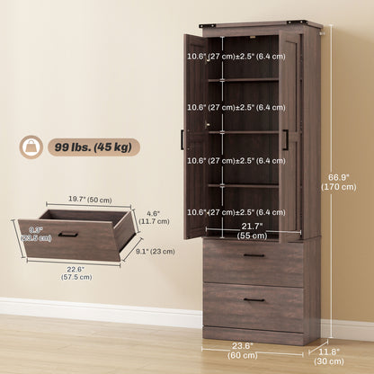 Armoire de cuisine haute 4 niveaux avec tiroirs