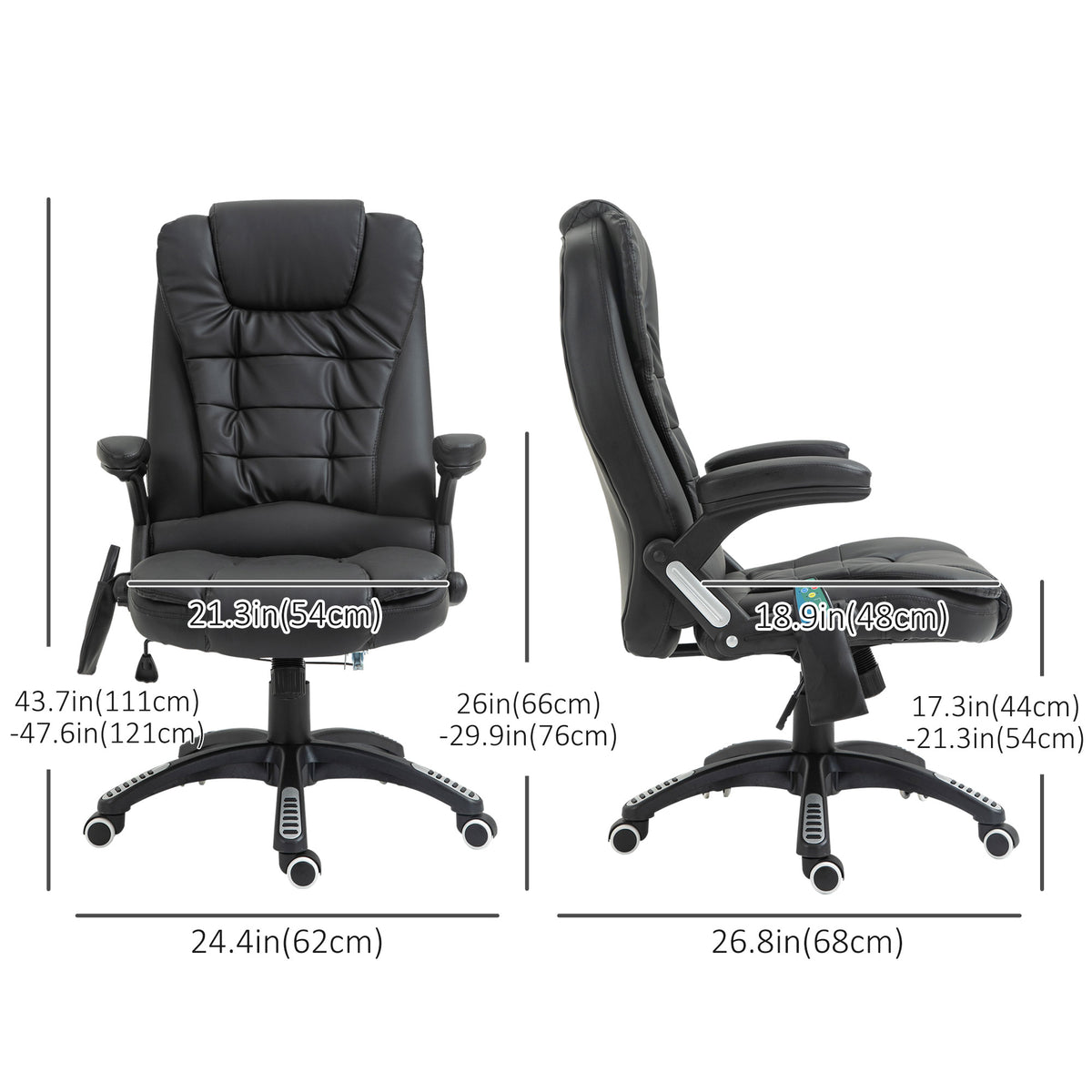 Chaise de bureau massante chauffante inclinable haute