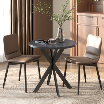 Table à manger ronde contemporaine 74 cm pieds croisés