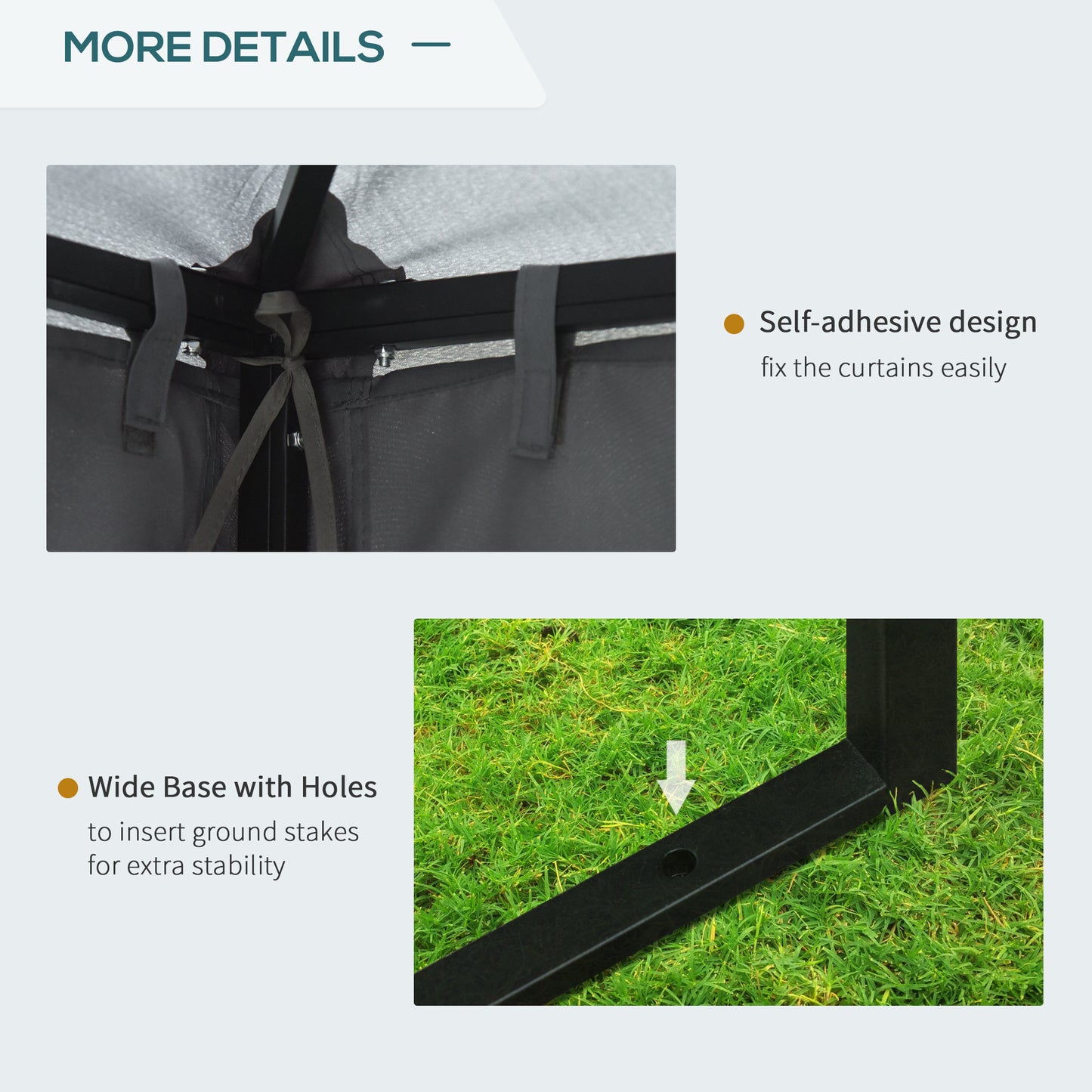 Gazebo de patio toit double 3 x 3 m