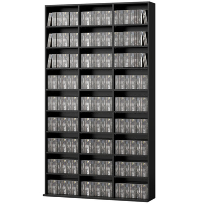 Meuble rangement médias 9 niveaux 21 tablettes ajustables