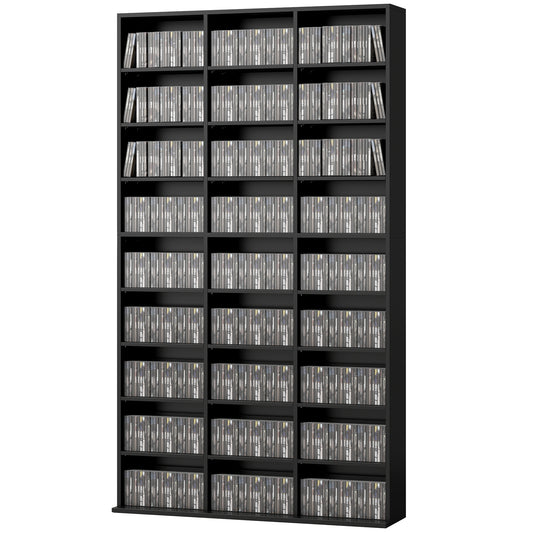 Meuble rangement médias 9 niveaux 21 tablettes ajustables