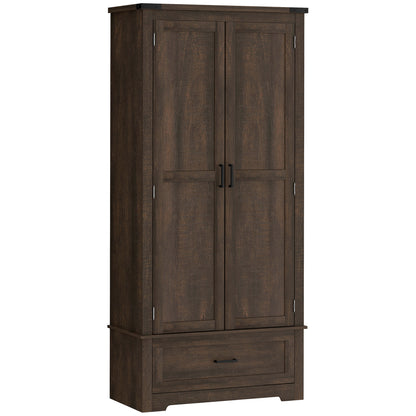 Armoire-garde-manger de cuisine style campagnard 175 cm