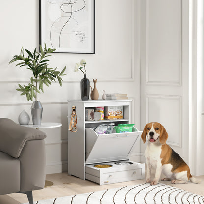 Station de nourrissage pour animaux avec bols et rangement