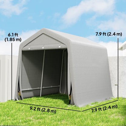Abri de rangement jardin 2,8 x 2,4 m — cadre métal