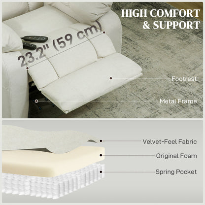 Fauteuil inclinable de massage motorisé en velours