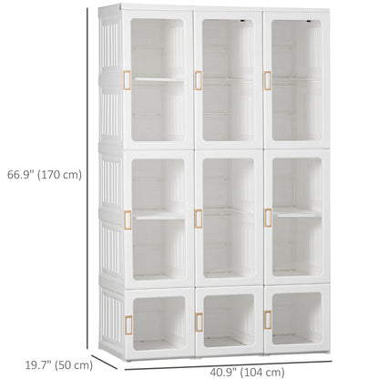 Penderie pliable modulaire avec rangements cubes et tringles