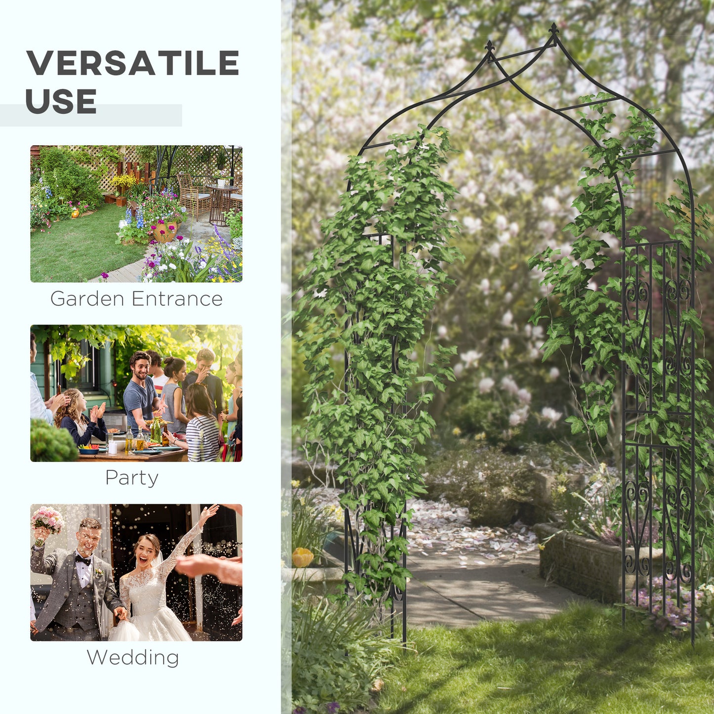 Arche de jardin treillis décorative 265 cm