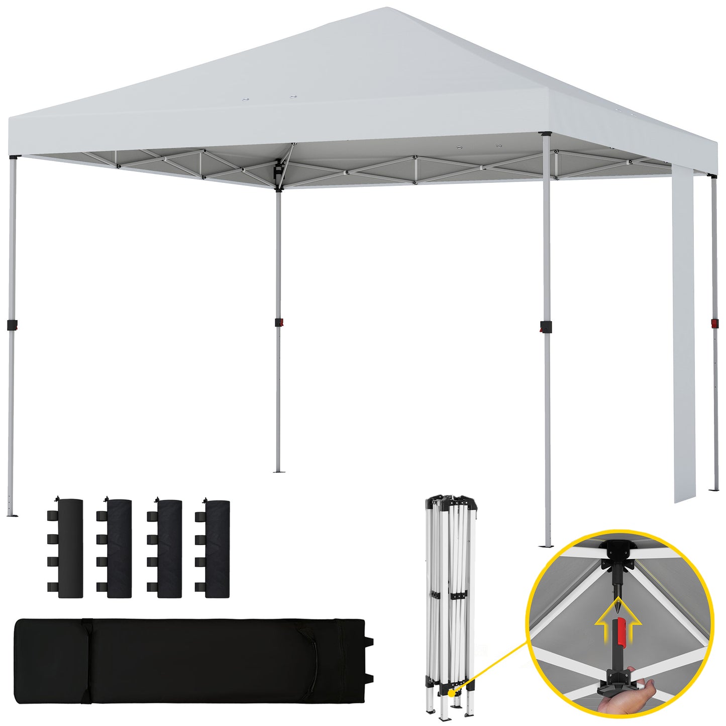 Tente Pavillon Instantané 2.93 x 2.93 m UPF 50+