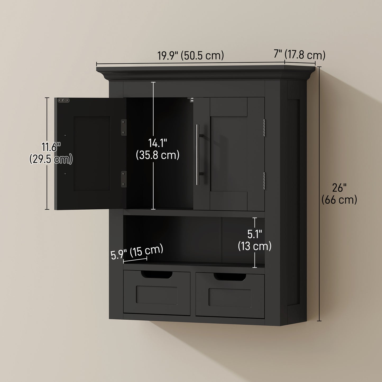 Armoire murale salle de bain avec couronne décorative