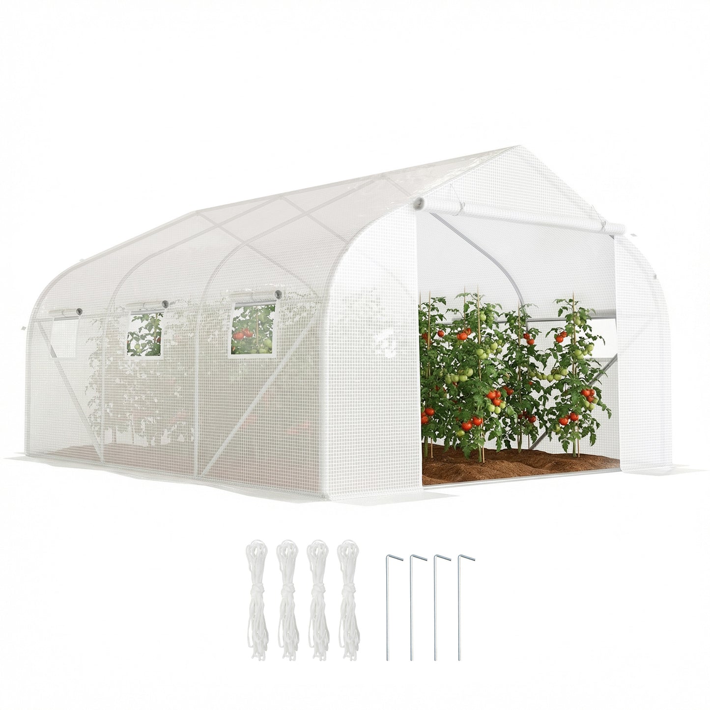 Serre tunnel portable 3,5x3x2m structure acier galvanisé