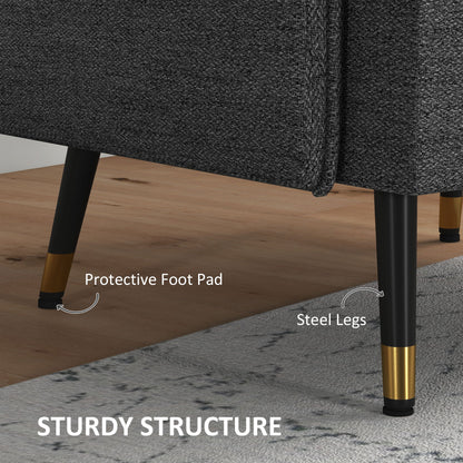 Fauteuil d'accent rembourré dossier capitonné pieds acier