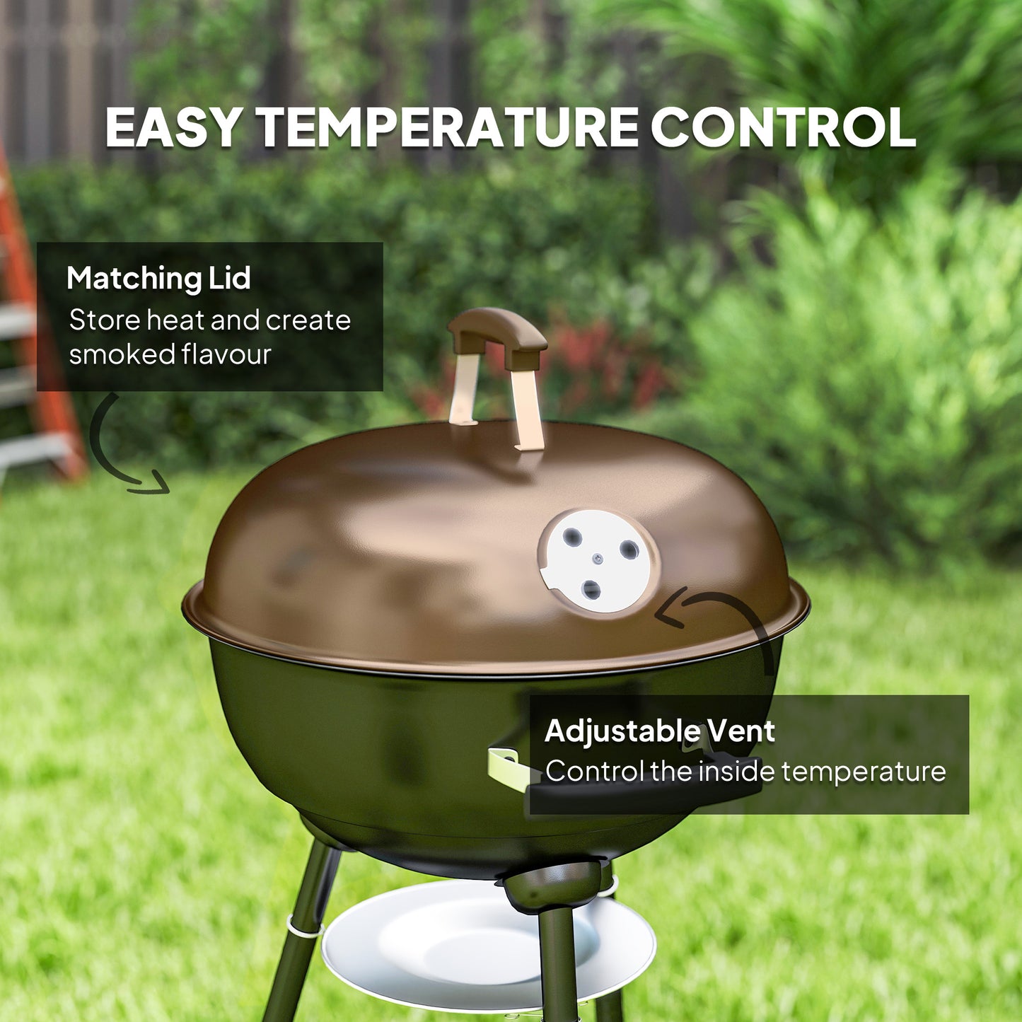 BBQ au charbon portable 17 pouces avec accessoires