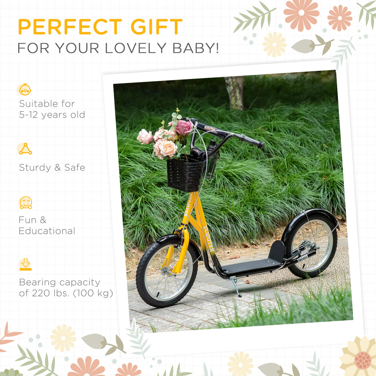 Trottinette pour enfants avec guidon réglable