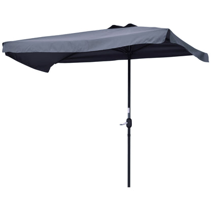 Parasol demi-lune avec manivelle et évent supérieur