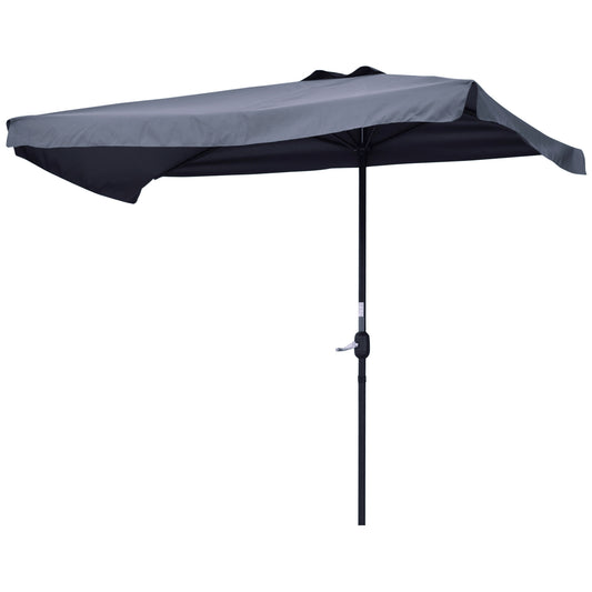 Parasol demi-lune avec manivelle et évent supérieur