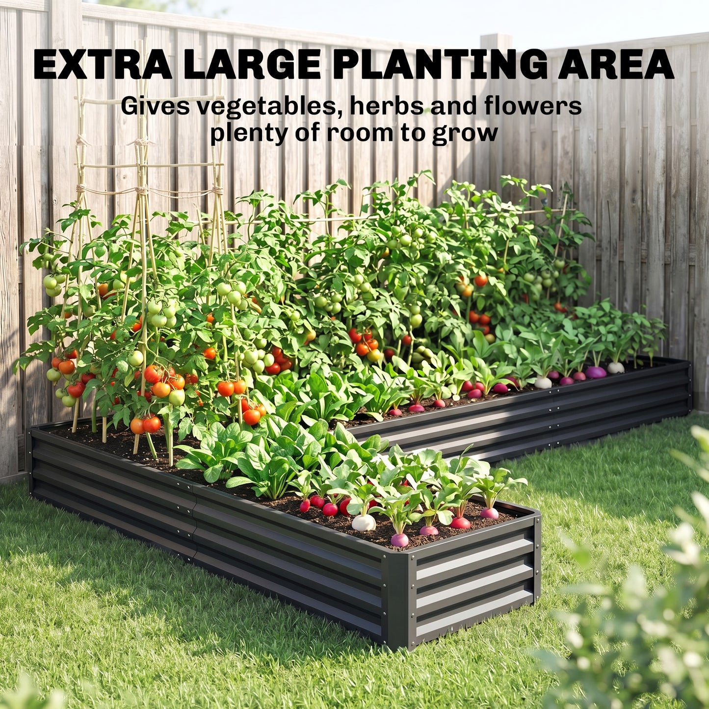 Bac de jardin surélevé L 208 cm acier galvanisé