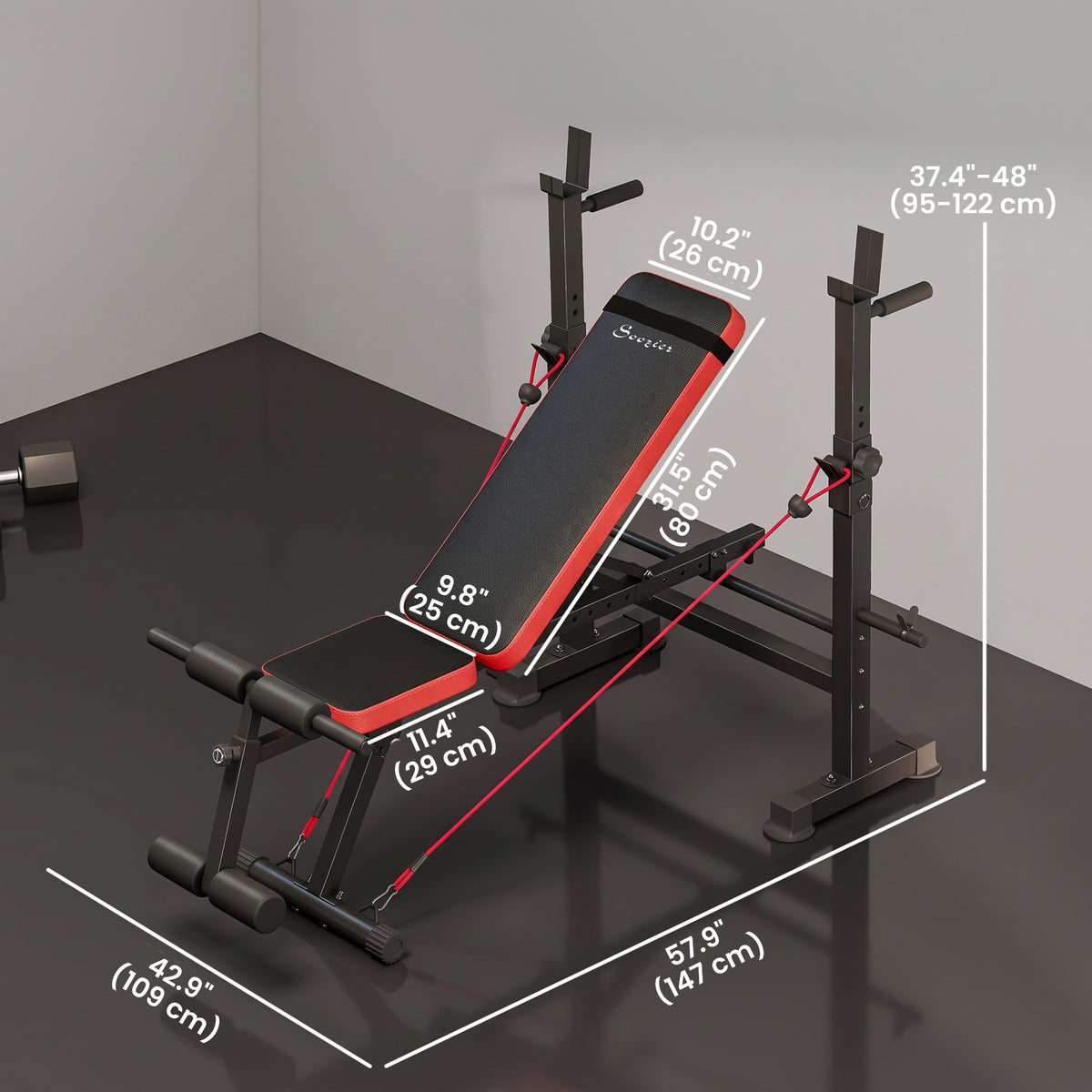Banc de musculation réglable avec support de développé couché