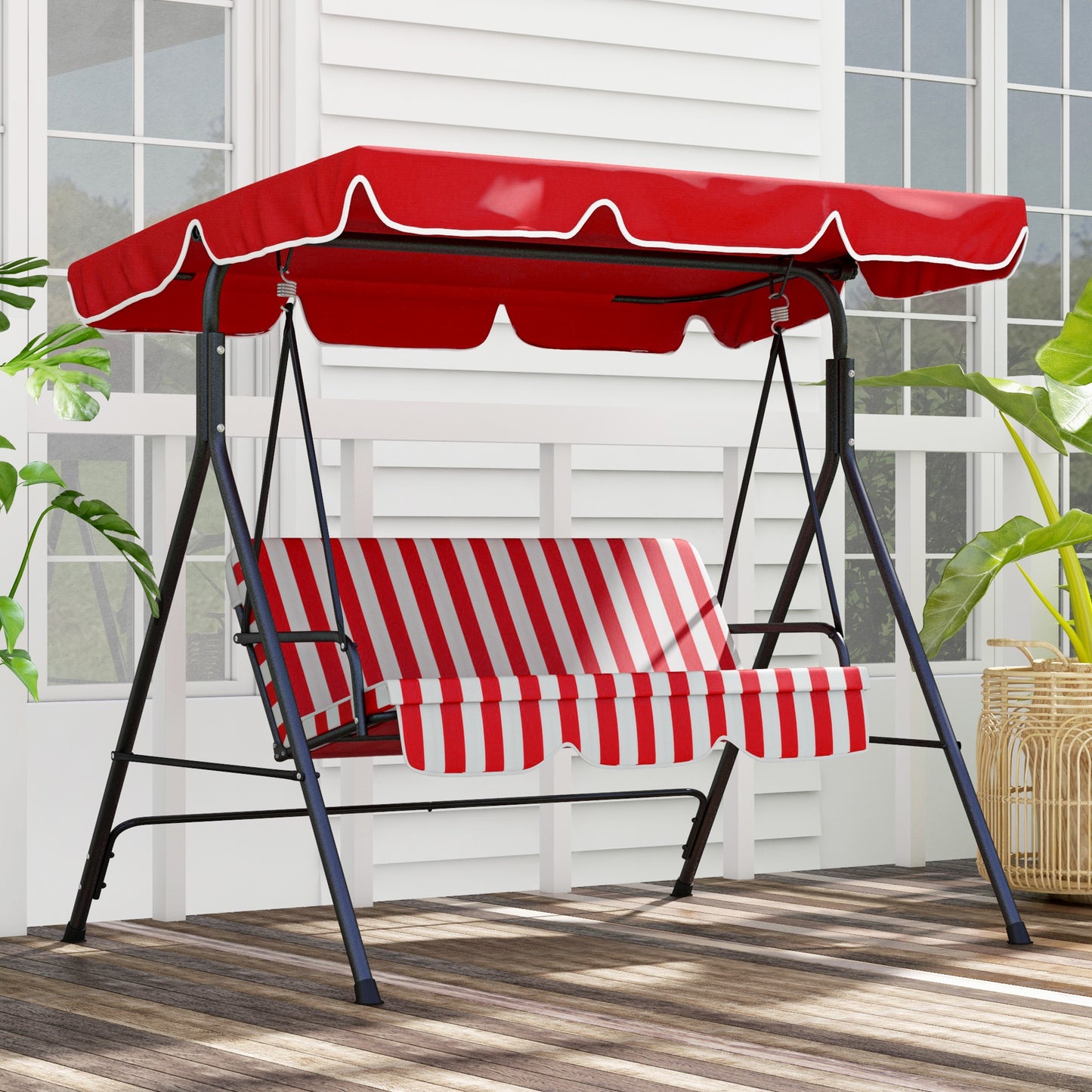 Balancelle de patio 3 places avec auvent ajustable