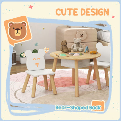 Ensemble table et chaises pour enfants motifs d'ours — Lot de 3