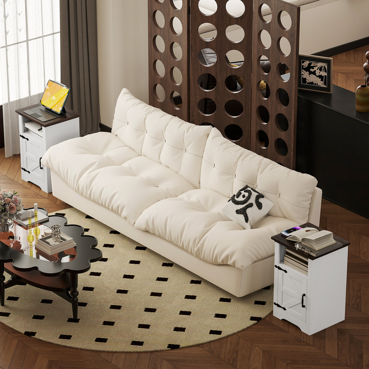 Tables de chevet style rustique — Lot de 2
