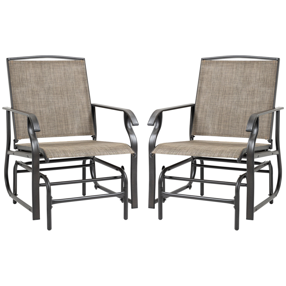 Ensemble 2 Chaises Berçantes Patio — Gris