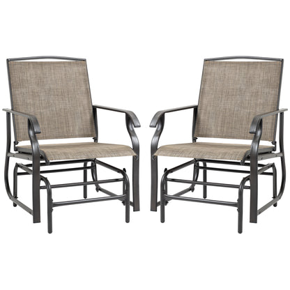 Ensemble 2 Chaises Berçantes Patio — Gris