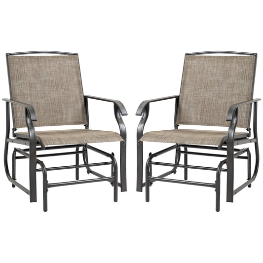 Ensemble 2 Chaises Berçantes Patio — Gris