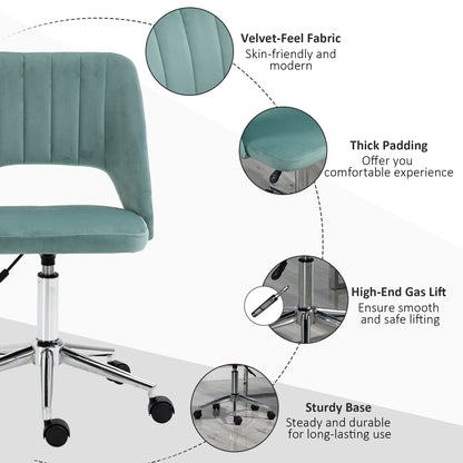 Chaise de bureau mi-hauteur velours forme festonnée pivotante