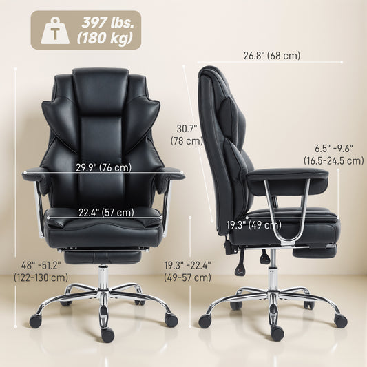 Chaise de bureau grand format rembourrée 180 kg
