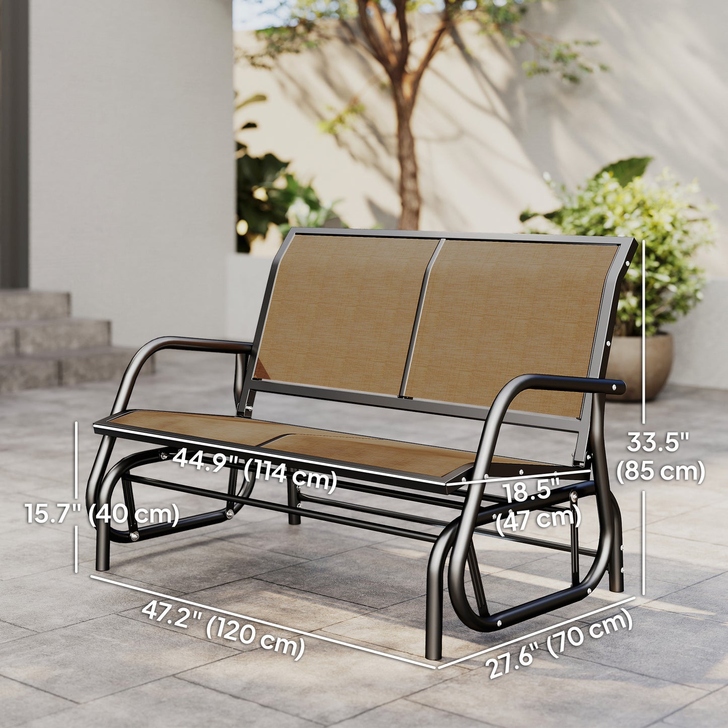 Banc Bascule Extérieur 2 Places Maille Respirante