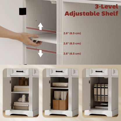 Bureau exécutif farmhouse avec tiroirs à fermeture douce