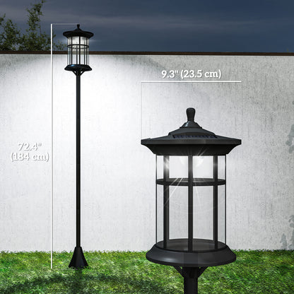 Lampadaire solaire extérieur DEL blanc froid 183 cm