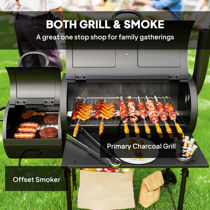 BBQ portable au charbon avec fumoir offset