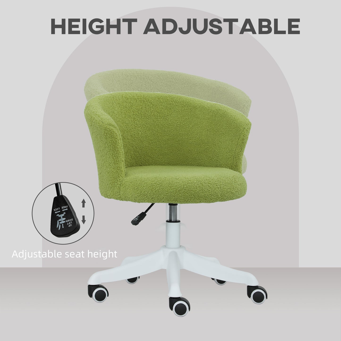 Chaise bureau sans bras hauteur réglable roulettes pivotantes