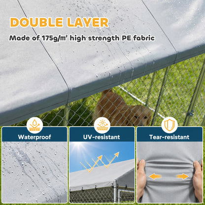Enclos pour chien extérieur toit imperméable 6 x 6 m
