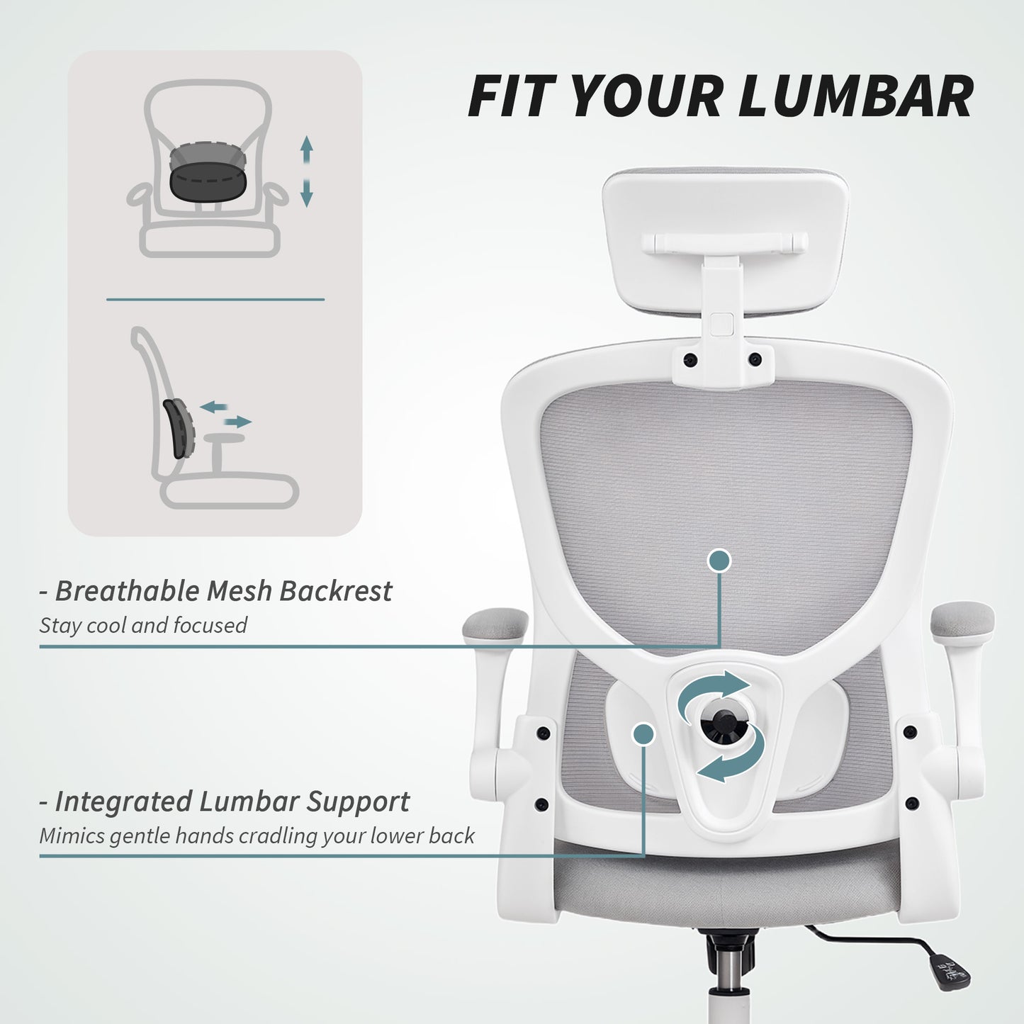 Chaise de bureau ergonomique mesh avec appui-tête ajustable