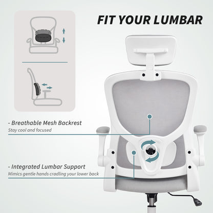 Chaise de bureau ergonomique mesh avec appui-tête ajustable