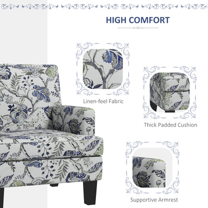 Fauteuil accent mi-siècle motif floral à clous