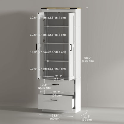 Armoire de cuisine haute 4 niveaux avec tiroirs