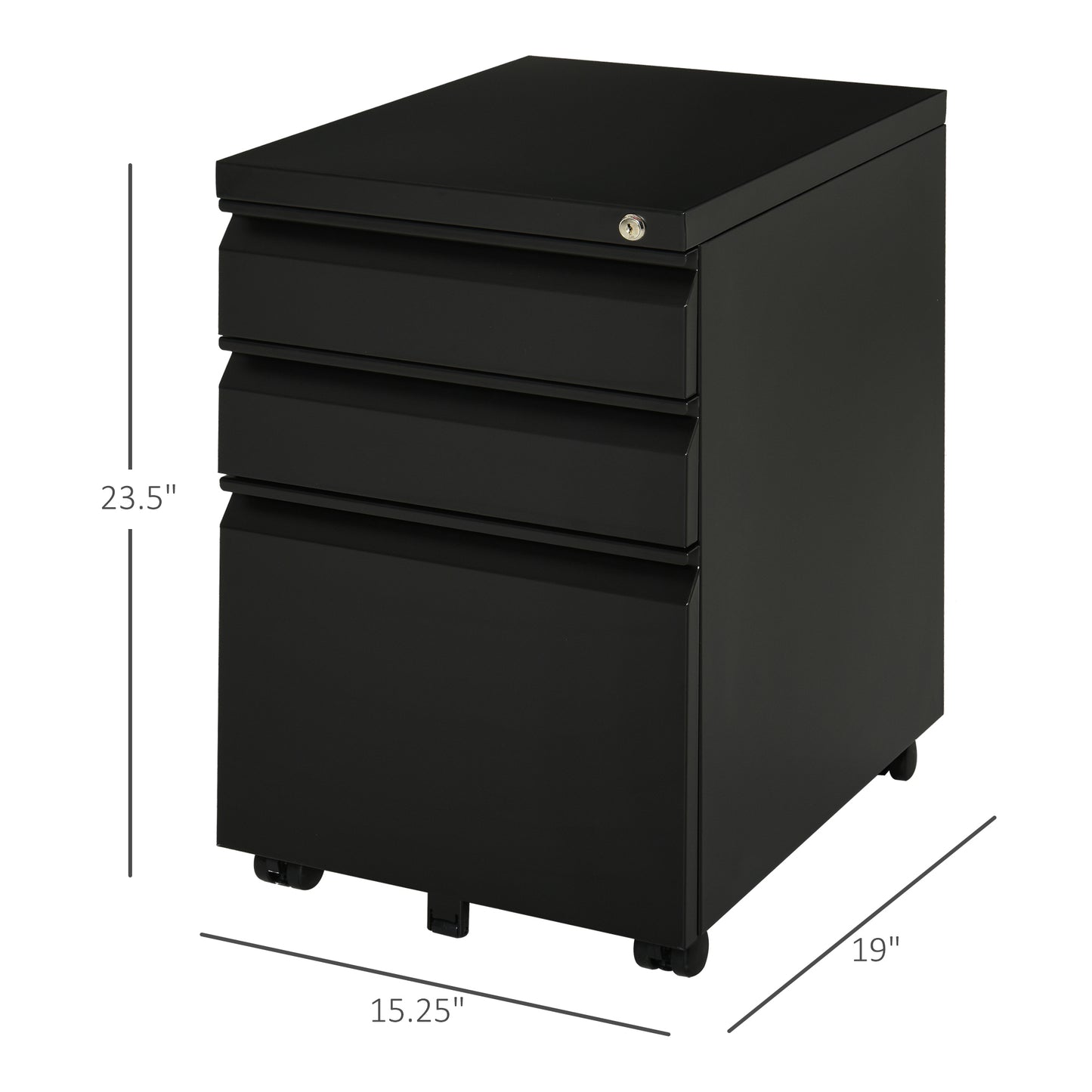 Classeur mobile 3 tiroirs verrouillable acier